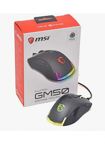 ماوس ألعاب سلكي كلتش GM50 4.7x2.6x1.7بوصة أسود
