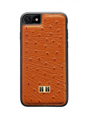 Leather Protective Case Cover For Apple iPhone 8/iPhone 7 Ostrich Orange