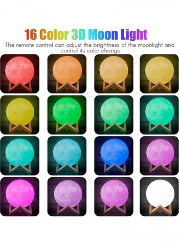 3D Moon LED Light With Remote Control Multicolour