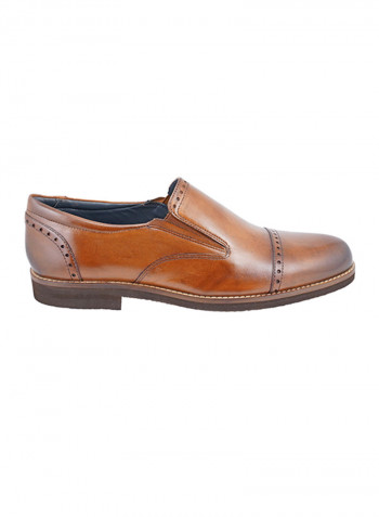 Comfortable Sole Formal Loafers Cognac