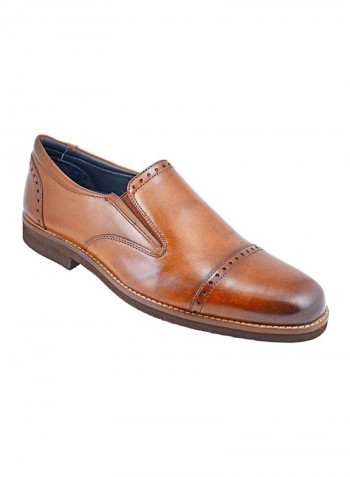 Comfortable Sole Formal Loafers Cognac