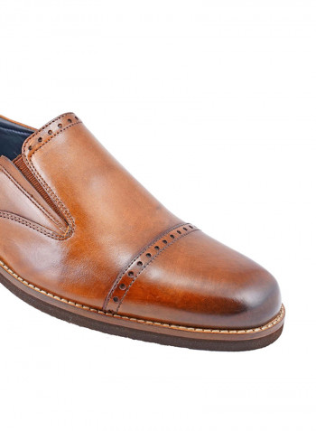 Comfortable Sole Formal Loafers Cognac