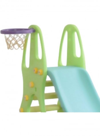 2-In-1 Lawn Slide With Basket Ball Hooks 140x100x75cm