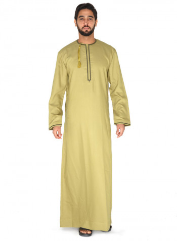 كندورة مطرزة زيتون