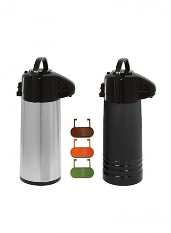 6-Piece Plastic Flask Black