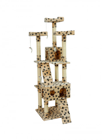 Cat Tree Scratching Post Beige 170centimeter