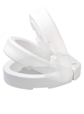 Elongated Hinged Toilet Seat Riser White