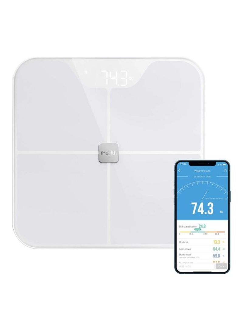 Nexus BMI Digital Scale White 12.05x12.05x1.05inch