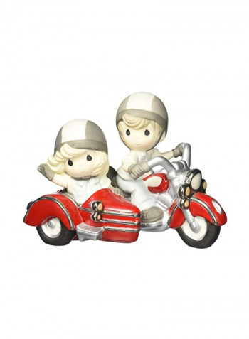 Porcelain Figurine White/Red/Grey 6.25inch
