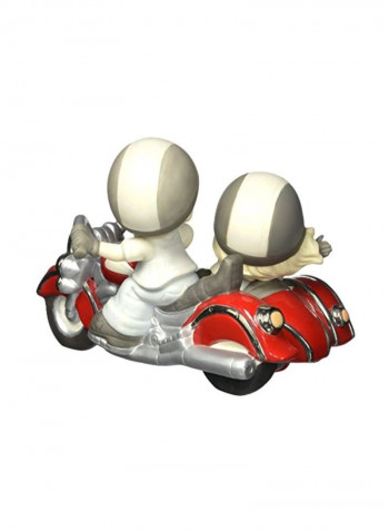 Porcelain Figurine White/Red/Grey 6.25inch