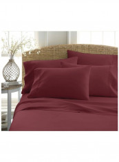 6-Piece Solid Pattern California King Sheet Set Burgundy