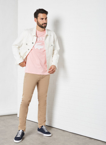 Graphic Print Cotton T-Shirt Bagatelle Pink