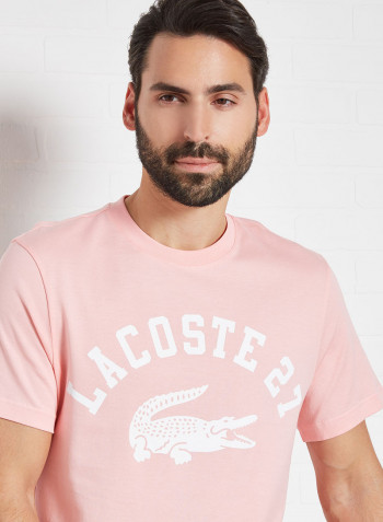 Graphic Print Cotton T-Shirt Bagatelle Pink