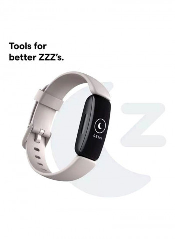 Inspire 2, Health And Fitness Tracker With Free 1-Year Fitbit Premium Trial, 24/7 Heart Rate And Upto 10 Days Battery Lunar White/Black