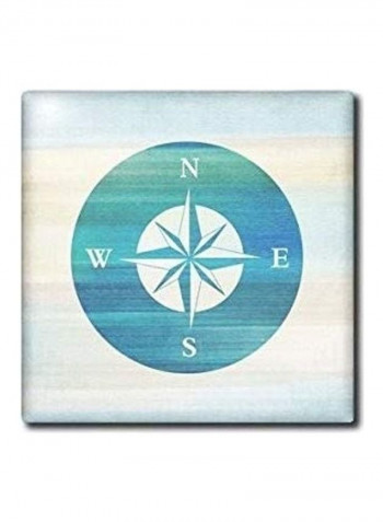 Aqua Nautical Compass Beach Theme Ceramic Tile Multicolour