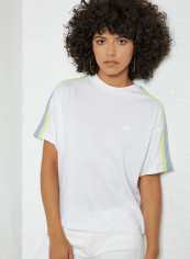 Contrast Bands Flowing Cotton Blend T-Shirt White/Freesia-Combava reviews Contrast Bands Flowing Cotton Blend T-Shirt White/Freesia-Combava