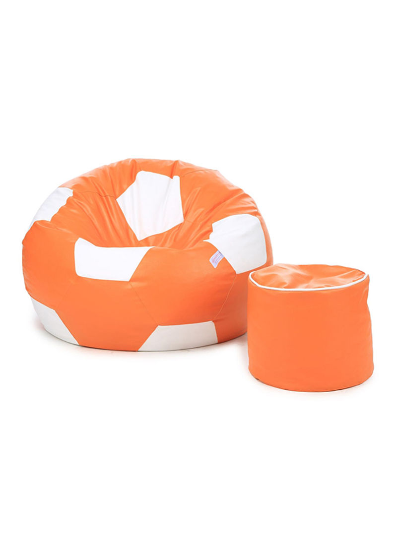 Football Pattern Bean Bag Combo With Fillers Orange/White XL
