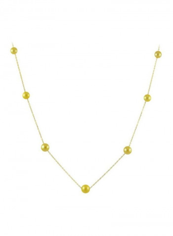 18 Karat Yellow Gold Pearl Necklace