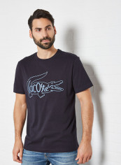Crocodile Embroidered Cotton T-Shirt Abysm