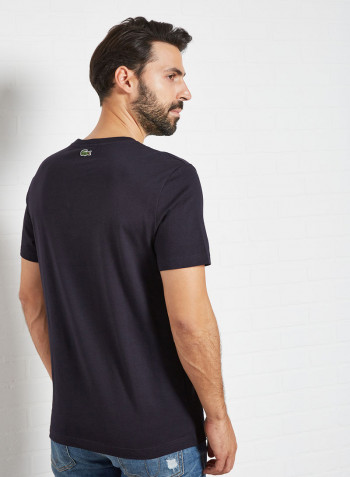 Crocodile Embroidered Cotton T-Shirt Abysm