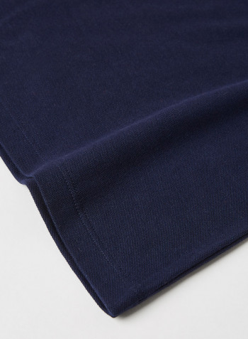Kids/Teen Scalloped Collar Polo Shirt Navy Blue