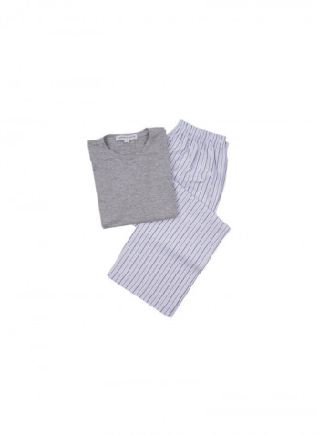 T-Shirt And Pyjama Set Grey/Blue