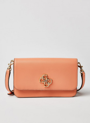 Noelle Flap Organizer Crossbody Bag Coral