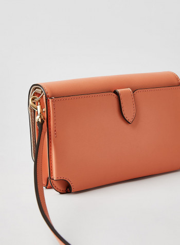 Noelle Flap Organizer Crossbody Bag Coral