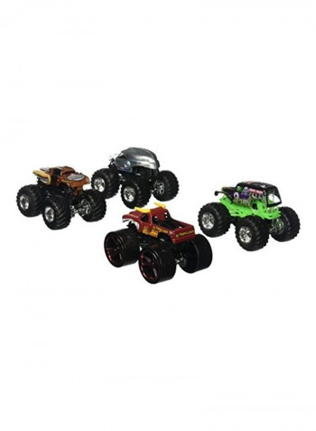 4-Piece Hot Wheel Monster Jam Tour Favorites Asst 5x15inch
