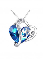 925 Sterling Silver Swarovski Studded Heart Pendant Necklace