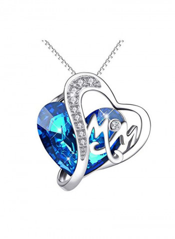 925 Sterling Silver Swarovski Studded Heart Pendant Necklace