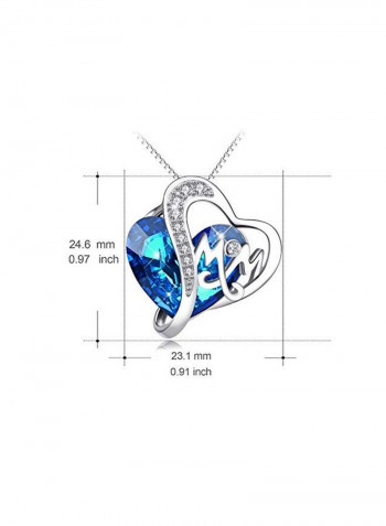 925 Sterling Silver Swarovski Studded Heart Pendant Necklace