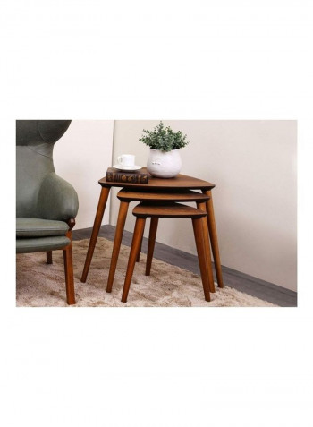 3-Piece Cocina Nesting Table Set Brown