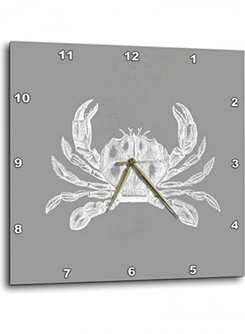 Gray Maryland Crab Wall Clock Gray 10x10inch