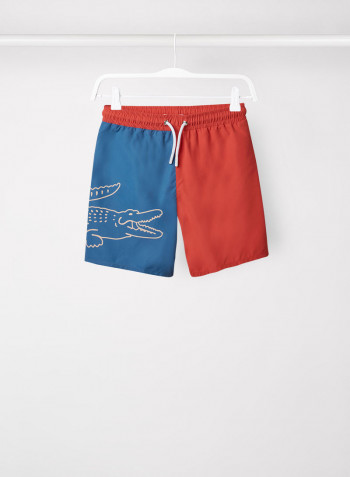 Kids/Teen Colourblock Crocodile Swim Shorts Blue/Red