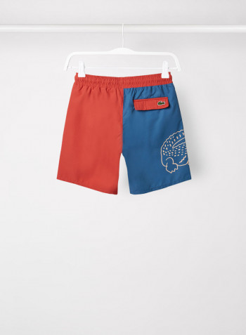 Kids/Teen Colourblock Crocodile Swim Shorts Blue/Red