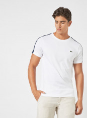 Cotton Blend T-Shirt White/Navy Blue