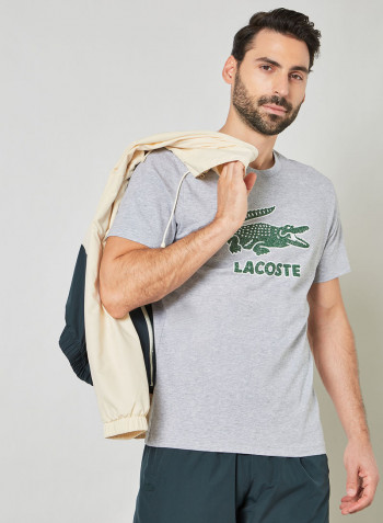 Crackled Logo T-Shirt Grey
