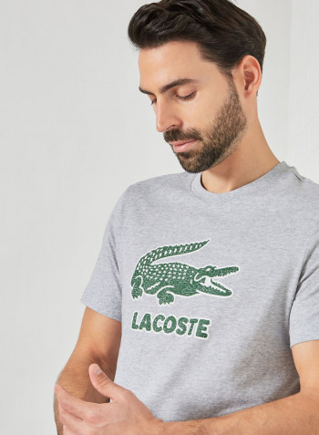 Crackled Logo T-Shirt Grey