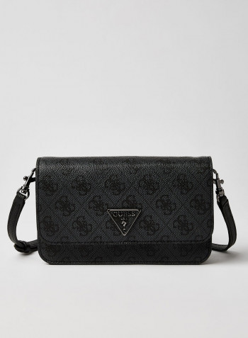 Noelle Flap Organizer Crossbody Bag Coal