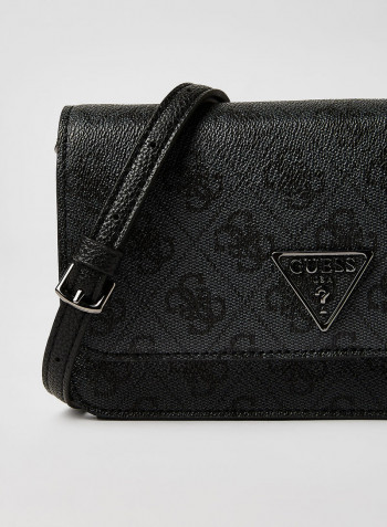 Noelle Flap Organizer Crossbody Bag Coal