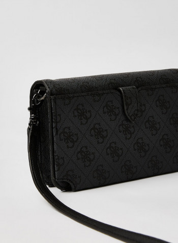 Noelle Flap Organizer Crossbody Bag Coal
