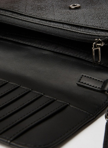 Noelle Flap Organizer Crossbody Bag Coal
