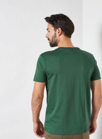 V-Neck Cotton T-Shirt Green