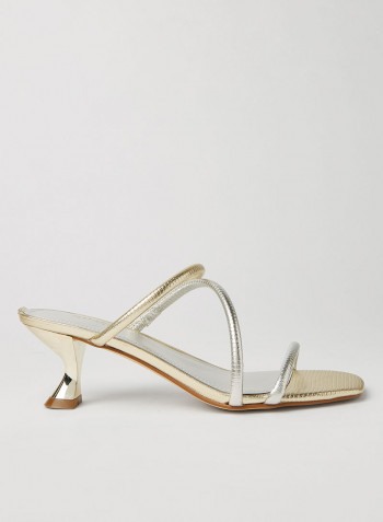 Brennda Low Heel Sandals Silver Multi