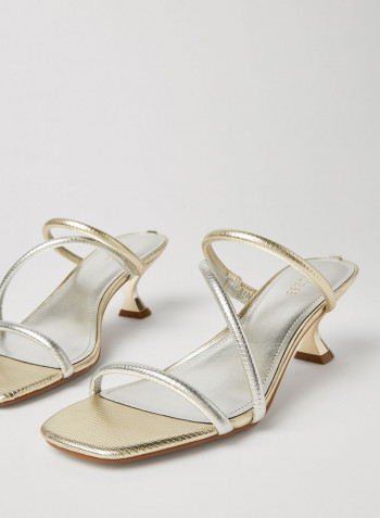 Brennda Low Heel Sandals Silver Multi