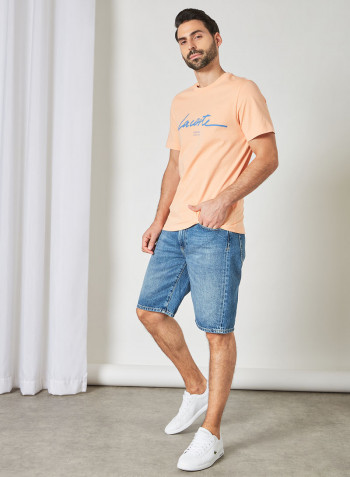 Crew Neck Logo T-Shirt Orange