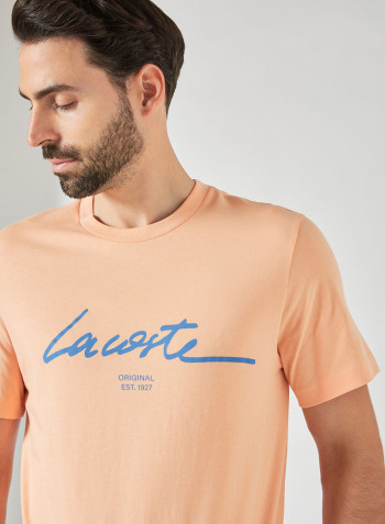 Crew Neck Logo T-Shirt Orange