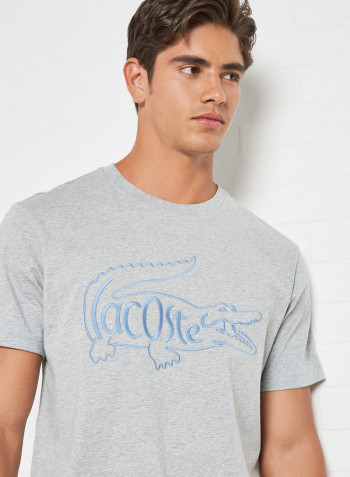 Embroidered Logo T-Shirt Heather Wall Chine