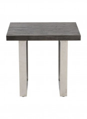 Jimmy Wooden End Table Brown/Silver 60x60x55centimeter